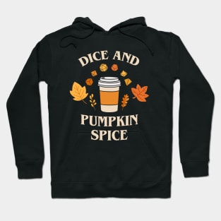 Dice and Pumpkin Spice Coffee Autumn Tabletop RPG Hoodie